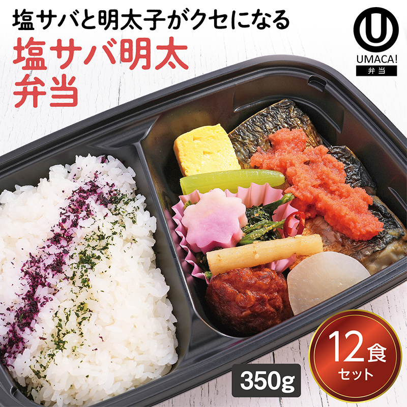 【福岡ご当地弁当】塩サバ明太弁当12食セット（冷凍食品）