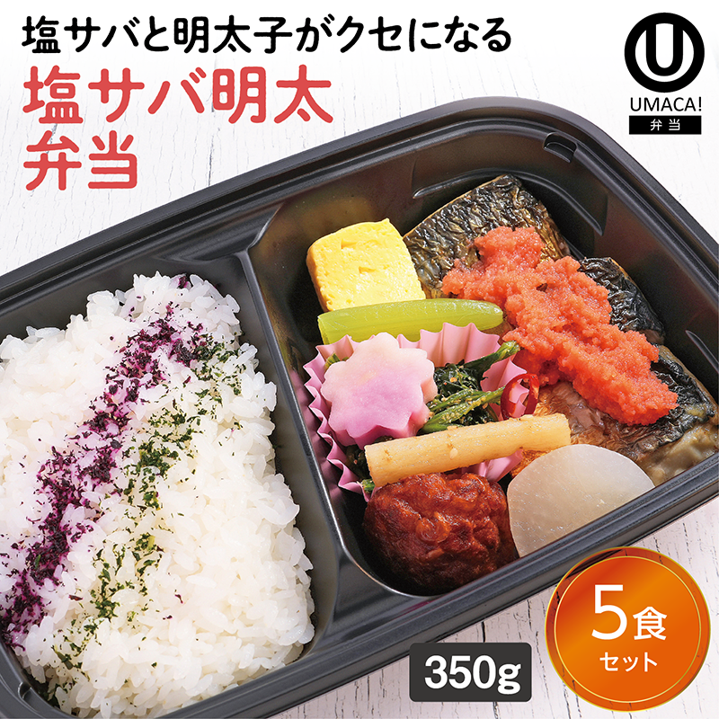 【福岡ご当地弁当】塩サバ明太弁当5食セット（冷凍食品）