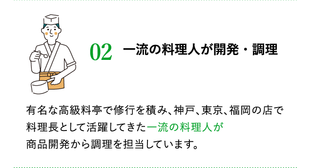 一流の料理人が開発・調理